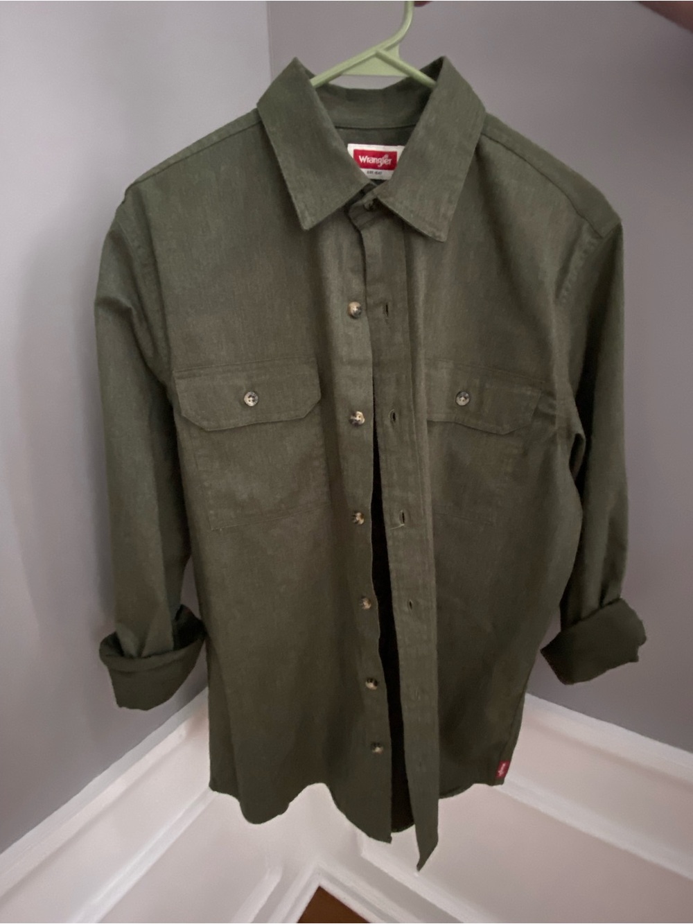 Wrangler Olive Green Button-Up Shacket